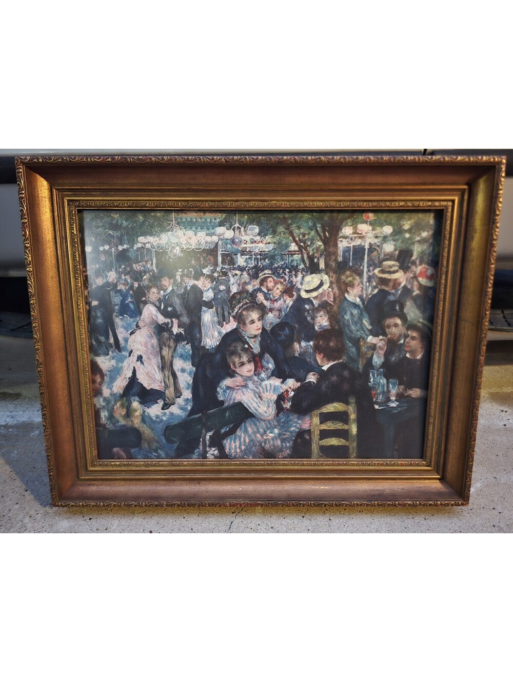 Vintage Renoir Le Moulin de la Galette Framed Print Braun Paris 27x22